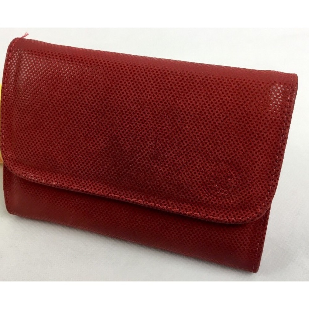 Latin Cuero Wallet Trifold Organizer Ecuadorian Leather Red Made In Ecuador